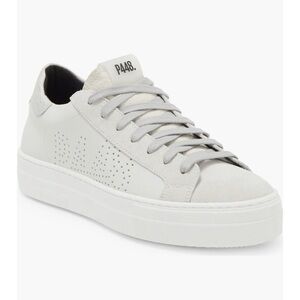 P448 Light Gray Perforated Thea Platform Sneakers Size EU40